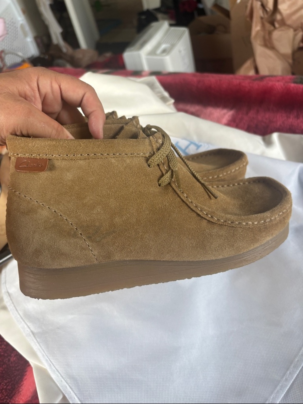 Clarks Men's Tan Suede Chukka Wallabee Boot 81/2